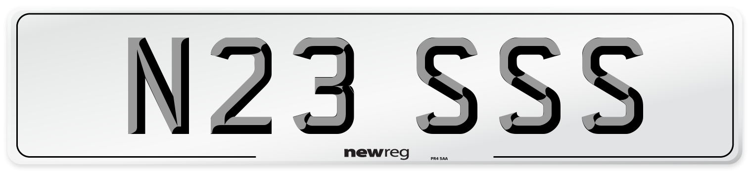 N23 SSS Number Plate from New Reg